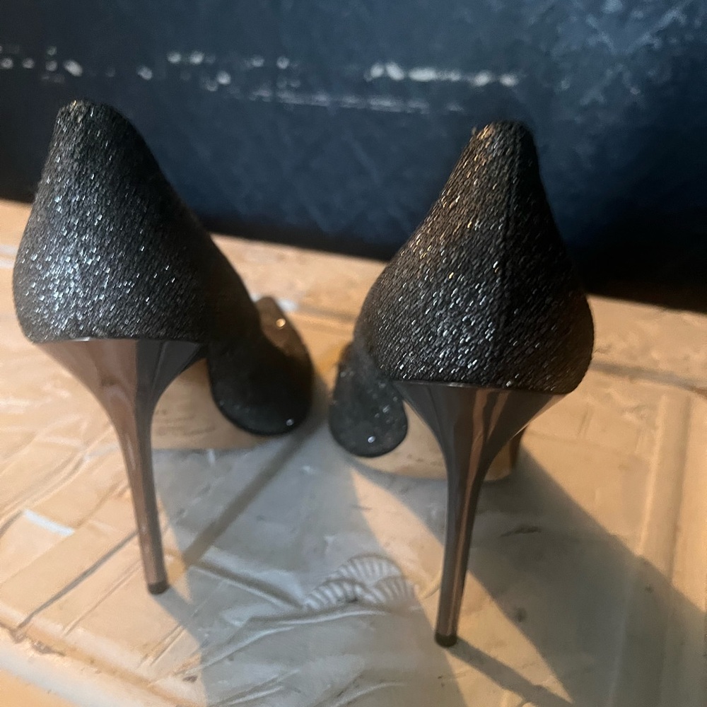Jimmy Choo Black and Silver Stiletto Heels